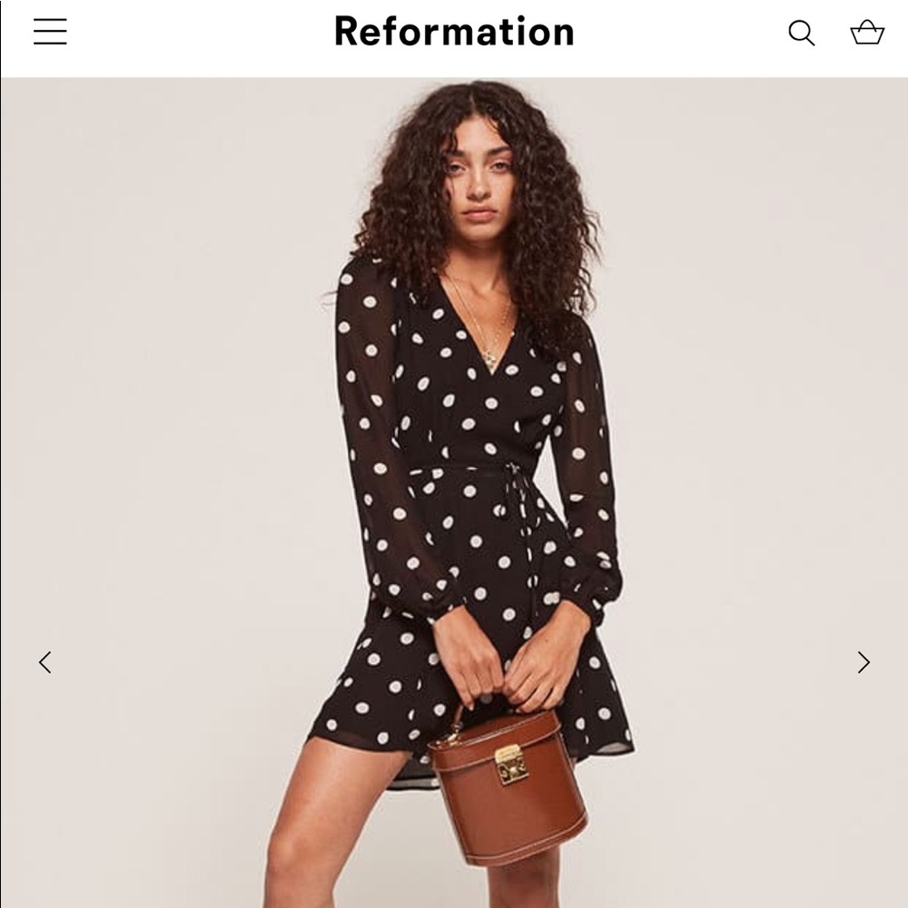 New super cute Reformation polkadot dress!